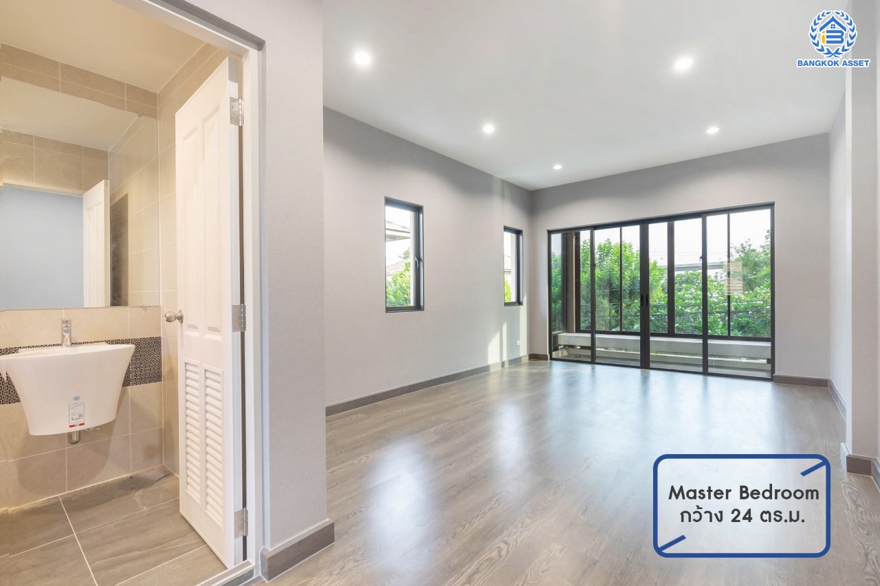 บ้านมือสองตกแต่งใหม่ แบรนด์สุดหรู Sansiri โครงการ เศรษฐสิริ ชัยพฤกษ์-แจ้งวัฒนะ ดีไซน์โมเดิร์น เนื้อที่ 51.7 ตร.ว. ฟังก์ชัน 3 ห้องนอน 3 ห้องน้ำ จอดรถได้ 2 คัน บรรยากาศ Private  วิวสวน หน้าบ้านไม่ชนใคร พร้อม Facilities ครบครัน!  บนทำเลโซนเมือง เชื่อมต่อทุกการเดินทาง ใกล้เซ็นทรัลแจ้งวัฒนะ, เมืองทองธานี, ทางด่วน และรถไฟฟ้าสายสีชมพู "สถานีปากเกร็ด"